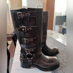 Steve Madden Brocks buckled mid calf boot